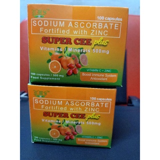 Super Cee plus.. Vitamin C with zinc. Sodium ascorbate 100 capsules 1 box FDA Approved with CPR