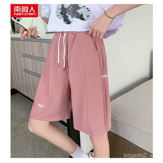 Shorts female 2021 new summer high waist loose slimming plus size Korean student sports five-point m