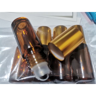 5pcs. 5ml amber glass EO roller ( perfume , EO roller bottle)