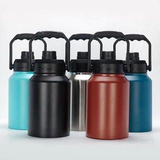 ₪64OZ stainless steel vacuum large capacity thermos portable portable insulation pot outdoor climbin