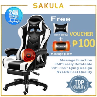 ₱100 OFF GINZA Gaming Chair With Foot Rest Ergonomic Home Office Computer Chair Leather Gaming Chair