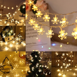 ❤️1M 2M 10LED Snowflake String Light Christmas Decor Home Decor Party Supplies