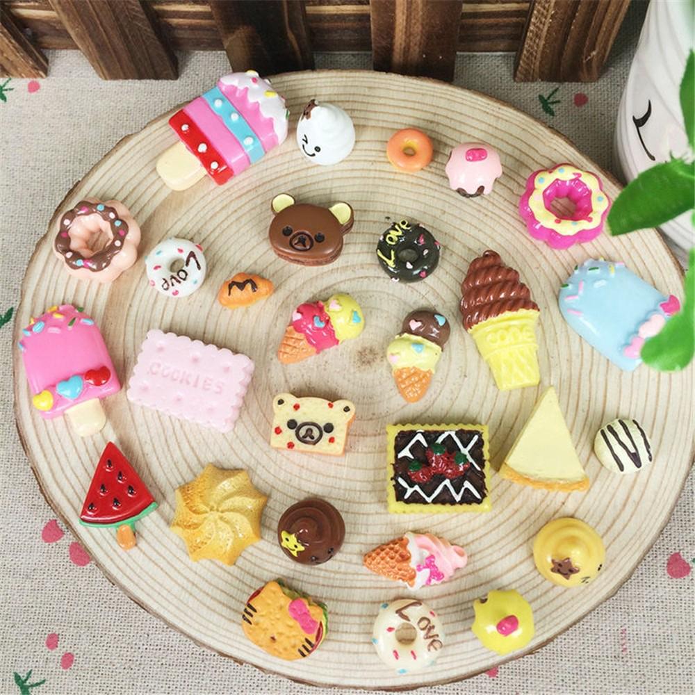 10Pcs Mix Assorted Food Cup Cake Fruit Candy Resin Toy Collection Gift for Kids (4)