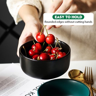 1-KHE 6 Inches Creative Ceramic Lovely Matte Rrice Bowl Noodles Bowl Nordic Home Kitchen Salad Bowl (5)