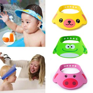 Cute Baby Kids Cartoon Shampoo Bath Bathing Shower Cap Hat Wash Hair Shield (1)