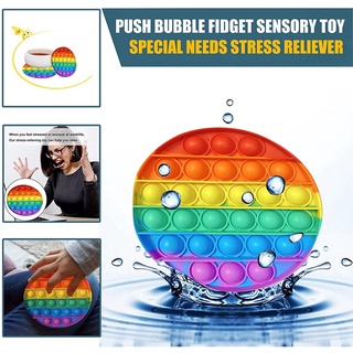 Pop It Fidget Rainbow Push Bubble Fidget Toys Popit Stress Relief Toy (6)
