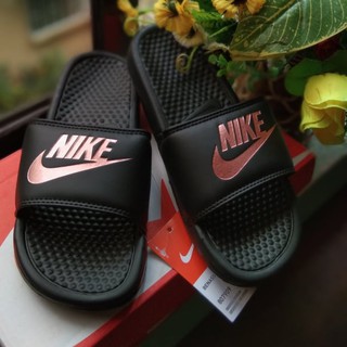 Nike Benassi Womens Slippers "Black RoseGold" (OEM)