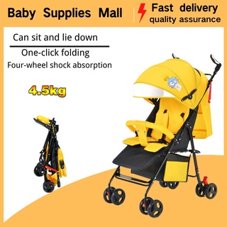 baby essentials❀✑Baby stroller is ultra-light foldable sits and lays high landscape suitable for 4 s