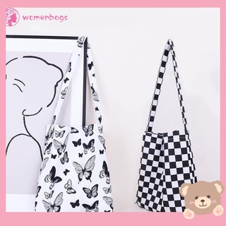 COD√WB✿Vintage Women Printing Canvas Shoulder Shopping Bag Casual Ladies Tote Handbags