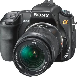 USED Sony Alpha A200 10.2MP Digital SLR Camera Kit with Super Steady Shot Image Stabilization with 1