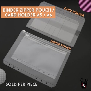 Zipper Pocket Sleeves and Matte Card Holder Organizer - For A6 / A5 / A7 Binders (Sold Per Piece)