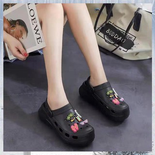 【Available】miss.puff 2021 trend slippers Crocs literide bae platform high heel beach wedges shoes w (2)