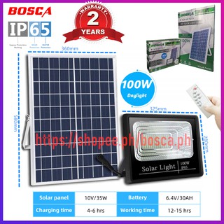 BOSCA 2 Year Warranty 100W Solar Led Outdoor Flood Light Street Lamp With Remote Control S01