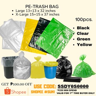 LARGE, X-LARGE Garbage bag/Trash bag 100PCS