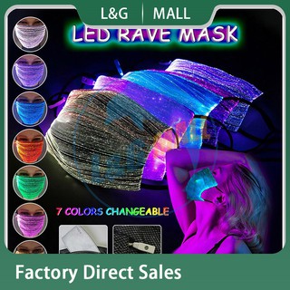 7 Color Lights LED Light up Face Mask USB Rechargeable Glowing Luminous Dust Mask (1)