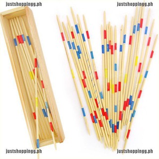 【Ready Stock】⊙❅WY Wooden Pick Up Sticks Wood Retro Traditional Game Pickup Stick Toy Wooden Box HH