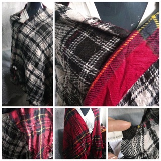 scarf/shawl checkered baliktaran red/black&white