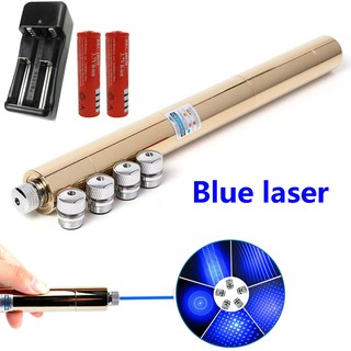 Powerful blue laser cutting torch 445nm 10000m copper laser sight flashlight burning match candle