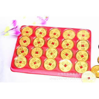 20 Pcs Wealth Money Coin Set Lucky Gold Coins Iching Decor Business Good Income