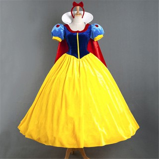 [High quality]Adult Cosplay Dress Snow White Girl Princess Dress Women Adult Cartoon Princess Snow W