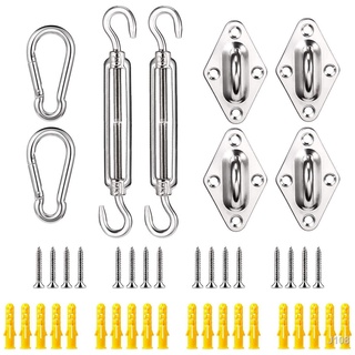 ﹍✱✙Shade Sail Hardware Kit, 304 Stainless Steel Hardware Kit for Square/Rectangle/Triangle Sun Shade