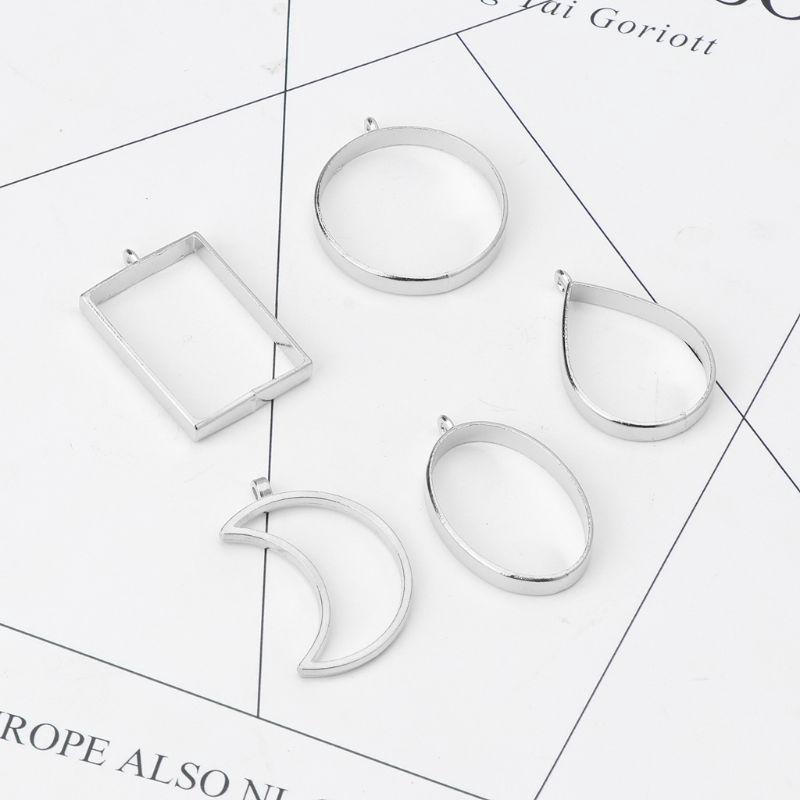✿INF✿10PcsFlower Resin Blank Frames Pendants Jewelry Making (4)