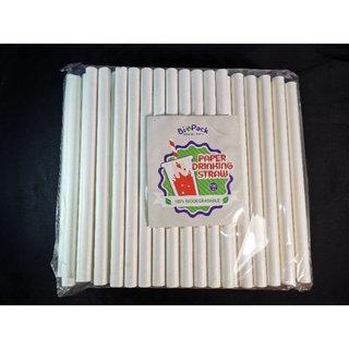 Sago Paper Straws Individually Wrapped 12mm 8 inches (100pcs/pack)