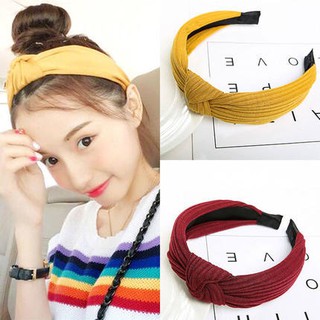 Women Striped Hairbands Girls Vintage Knitting Twisted Knotted Headband