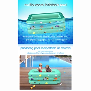 Inflatable Swimming Pool 3 Layers Inflatable Swimming Rectangular Kids Outdoor Swimming Pool (4)
