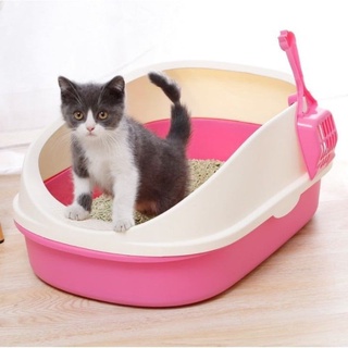 PawShop Cat Litter Box Anti Spill Semi-enclosed Open Deodorant Small Size