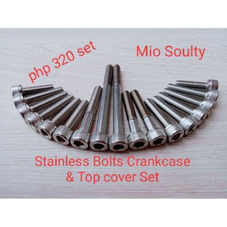Stainless bolts crankcase&top cover set Mio Soulty
