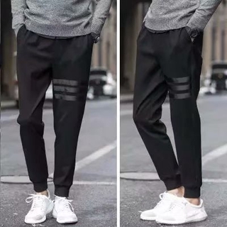 BIG SIZE Men's casual pants fashion sweatpants beam foot Black cultivate one's morality summer loose sports wear beach pants comfortable jogger pants