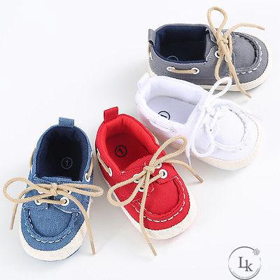 TEI-Baby Shoes Boy Girl Newborn Soft Soles Canvas Crib Soft
