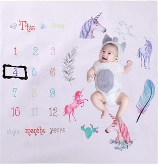 Newborn baby Monthly Growth Milestone Blanket photography props Background Cloth Commemorate Rug
