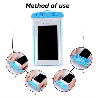 Mobile Phone Luminous Case Waterproof Bag Underwater Diving Swimming Phone Pouch Cover PVC Sealed Bag