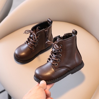 Kids Fashion Boots Autumn Winter Boys Leather Children Boots Shoes Fashion Toddler Girls Boots Warm
