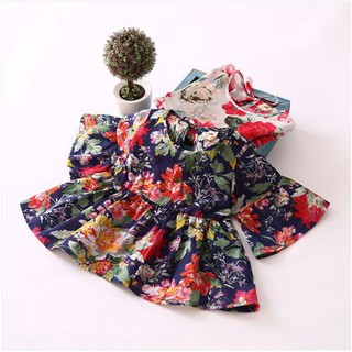 Cotton Dress Summer Flower Children Clothes Baby Girl Dress (1)