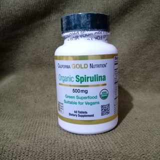 CGN Organic Spirulina, USDA Certified, 500 mg, 60 Tablets