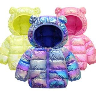 Baby girl jacket autumn and winter girls jacket jacket children thick warm hooded jacket children's