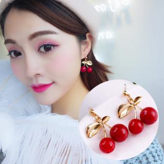 【HOT】Korea cute cherry fruit size bead earrings earrings[JDE]