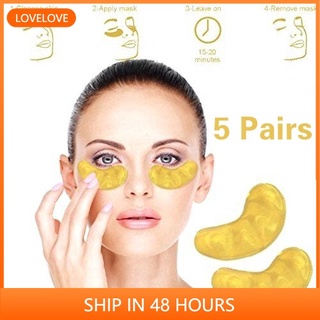 5pairs 24k Gold Eye Collagen Anti Aging Wrinkle Under Crystal Gel Patch Mask