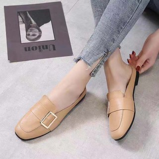 【MISS YOU】New leather Korean Fashion Half Drag Sandals 168# (4)