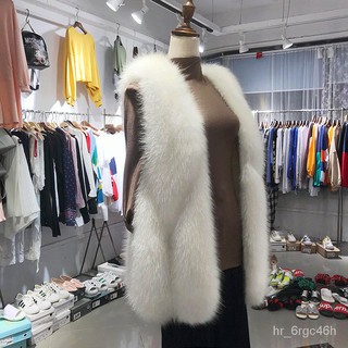 off-Season Loss Autumn New Imitation Fox Fur Water Drop Fur Vest Women's Mid-Length Coat Furry Vest