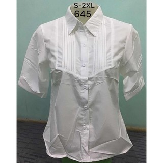 White blouse polo short sleeve[S-2xl]----------