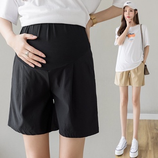 Maternity High Waist Cotton Linen Shorts Fashion Summer Adjustable Pregnant Woman Solid Casual Shorts
