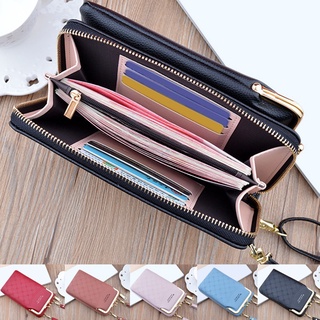 Women Wallet PU Leather Zipper Credit Card Holder Female Wallet Coin Purse Mobile Phone Bag Shoulder Bag