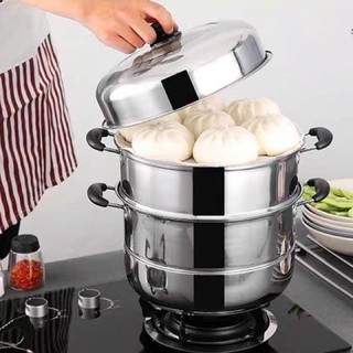 3 Layer Steamer Stainless Steel Cooking pots 28cm