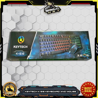 KEYTECH K-516 RGB - Rainbow Color LED Backlight USB Gaming Keyboard And Mouse Set