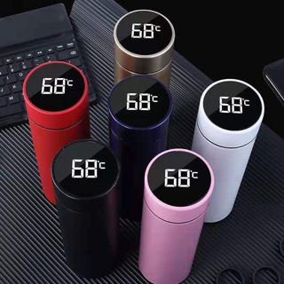 New Stainless Steel Thermos Vacuum Cup Tumbler Flask Shows Temperature Water bottle 500ml