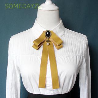 SOMEDAYZL Jewelry Tassel Ribbon Diamod Pearl Bow Tie